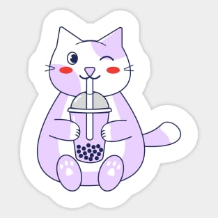 Light purple cat Sticker